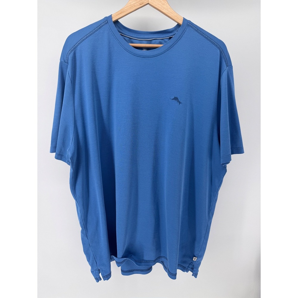 Tommy Bahama T-Shirt Mens XXL Blue Short Sleeve Cotton Blend Coastal Tee